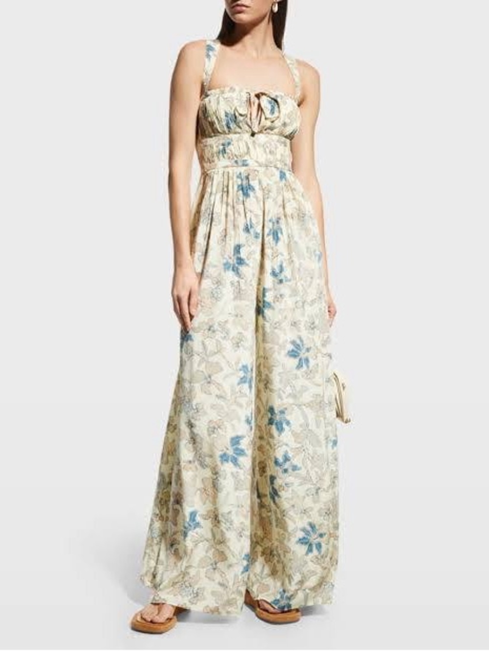 Ulla Johnson Floral Silk Wide-Leg Josephina Jumpsuit Size 2 - Picture 7 of 11